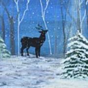 Deer In Winter Art Print