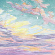 Detail - Moon At Sunset Art Print