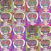 Dia De Los Muertos Prism Sugar Skulls Art Print