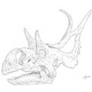 Diabloceratops Bw Art Print