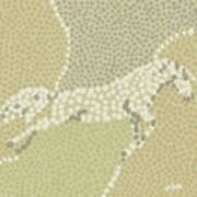 Dotted White Horse Art Print