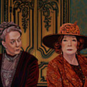 Downton Abbey Painting 5 Maggie Smith And Shirley Maclaine Art Print