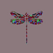 Dragonfly Silhouette 3 Art Print