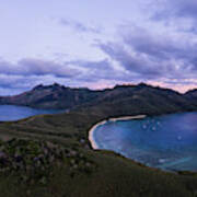 Dramatic Aerial Panorama Of The Sunset Over The Waya Island In T Art Print