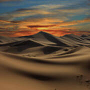Dramatic Sunset In Desert Art Print