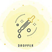 Dropper Icon With Watercolor Patch Art Print