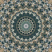 Earthy Mandala Kaleidoscope Medallion Flower Art Print