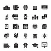Education And School Related Vector Icons Art Print