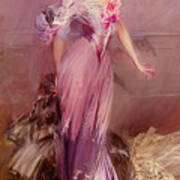 Edwardian Lady In Purple Art Print