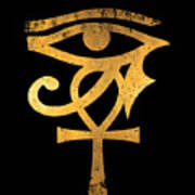 Egyptian Eye Of Horus Ankh Egypt Archaeologist Gold Drawing by Noirty  Designs - Fine Art America