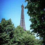 Eiffel Tower Through Trees Art Print