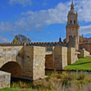 El Burgo De Osma Bridge And Cathedral Art Print
