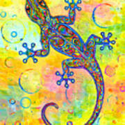 Electric Gecko Art Print