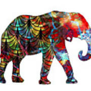 Elephant Silhouette 2 Art Print