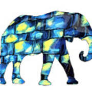 Elephant Silhouette 3 Art Print