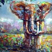Elephant Thirst Art Print