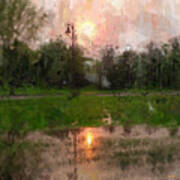 Evening Marsh - Lake Nokomis In Minnesota Art Print