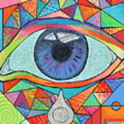 Eye With Silver Tear Art Print
