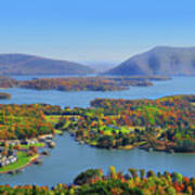 Fall Aerial Smith Mountain Lake Art Print