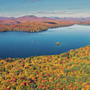 Fall At Maidstone Lake, Vermont Panorama Art Print