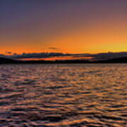 Fall Sunset And Reflection On Lake Wausau Art Print