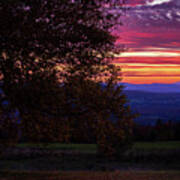 Fall Sunset From Sentinel Rock State Park - Westmore, Vermont Art Print