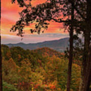 Fall Sunset In Smoky Mountains Art Print