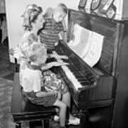 Family At Piano, 1943 Art Print