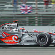Fernando Alonso, Full Throttle At Indy, 2007 Art Print