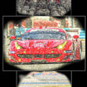 Ferrari 458 Race Sketch Art Print