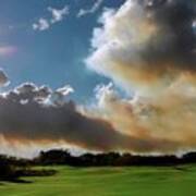 Fire Clouds Over A Golf Course Art Print