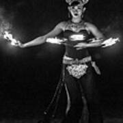 Fire Dance - Bw Art Print