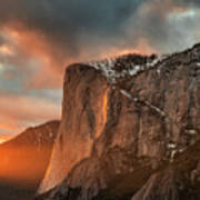 Firefall Magics - Yosemite National Park Art Print