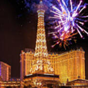Fireworks Over Paris, Las Vegas Art Print