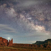 Fisher Towers And The Milky Way Art Print
