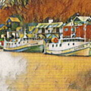 Fishing Boat In Port Stanley Art Print