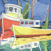 Fishing Boats At Dock Art Print