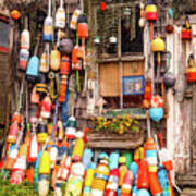 Fishing Shack And Lobster Buoys - Rockport Massachusetts Art Print