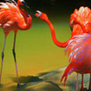 Flamingo Argument Art Print