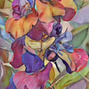Flower Stalk Colorful Pops Art Print