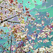 Flowering Tree Abstract Green Art Print