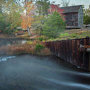 Flowing Water Past The Mill Art Print