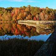 Footbridge To Autumn Splendor In Newport News Park Art Print