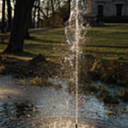 Fountain And Trees In The Evening Light 3 Art Print