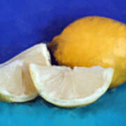 Fresh Lemons- Colorful Art By Linda Woods Art Print