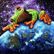 Froggy Loves Earth Art Print