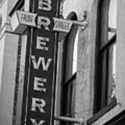 Front Street Brewery - Black And White Art Print