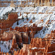 Frosted Gingerbread -- Snow-covered Landscape In Bryce Canyon National Park, Utah Art Print