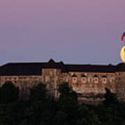 Full Moon Behind Ljubljana Castle Art Print