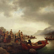 Funeral On Sognefjord, 1853 Art Print